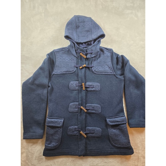 Patagonia Coat Jacket Womens M Blue Icelandic Hooded Toggle Aztec Duffel 25080 - Picture 1 of 14